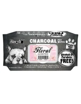 Absorb Plus Charcoal Pet Wipes 80pcs (Floral)