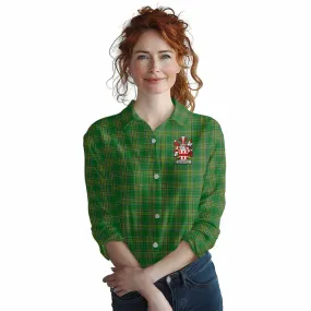 Aldworth Irish Clan Tartan Women's Casual Shirt with Coat of Arms