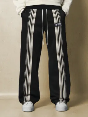 Loose Fit Sweatpants With Front Tape & Drawstrings