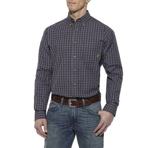 10011173 Ariat Men's Felton Performance Long Sleeve Shirt - Peacoat Small