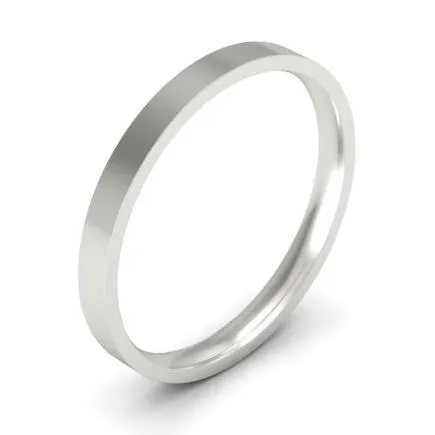 2mm Platinum Wedding Ring Flat