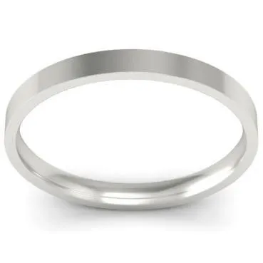 2mm Platinum Wedding Ring Flat