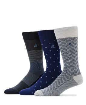 3 Pack Herringbone Logo Socks