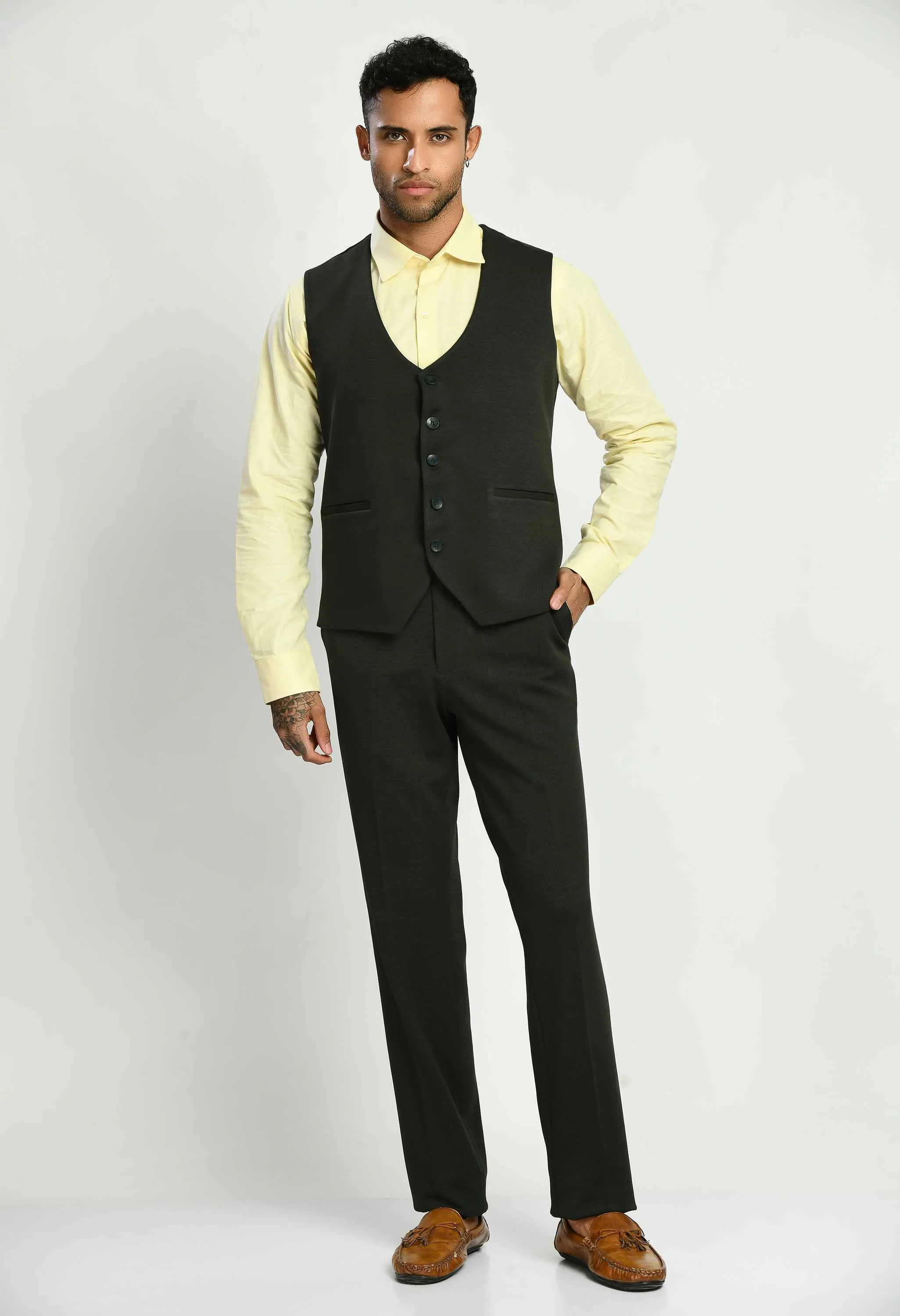 3-Piece Plain Smart Fit Suit Set