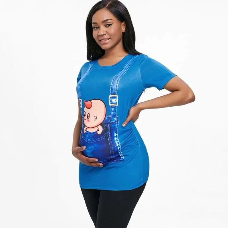 3D Print Pregnant Maternity Tee [ maternity dresses ]