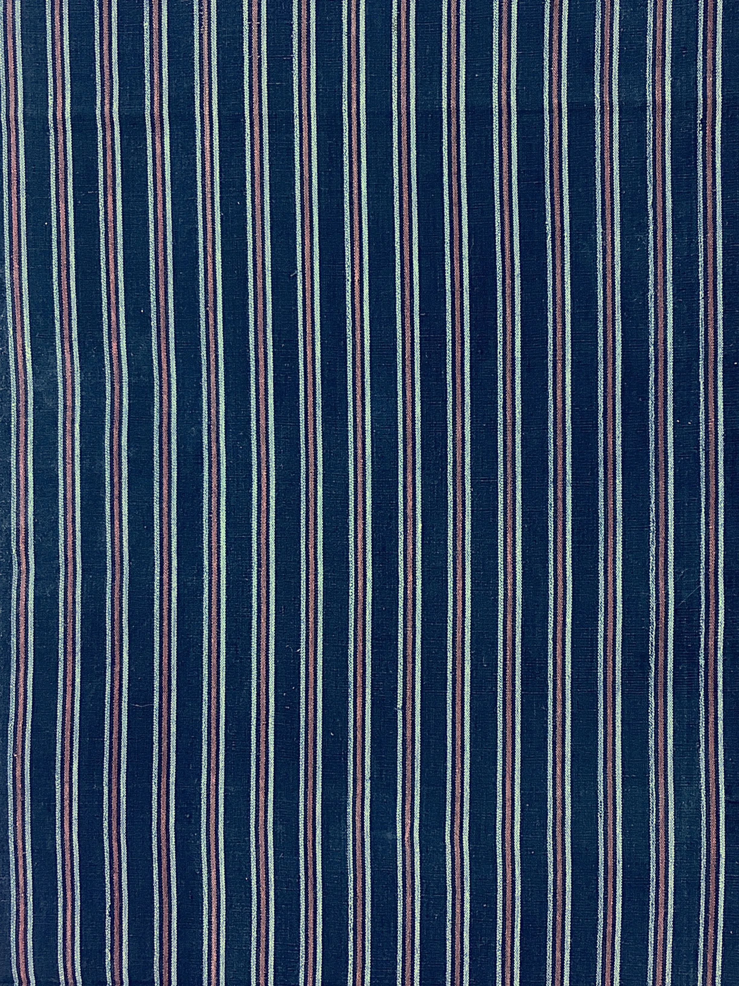 7392: 1930s-50s Japanese Striped Cotton Fabric, Piece 41in.(AraiHari)