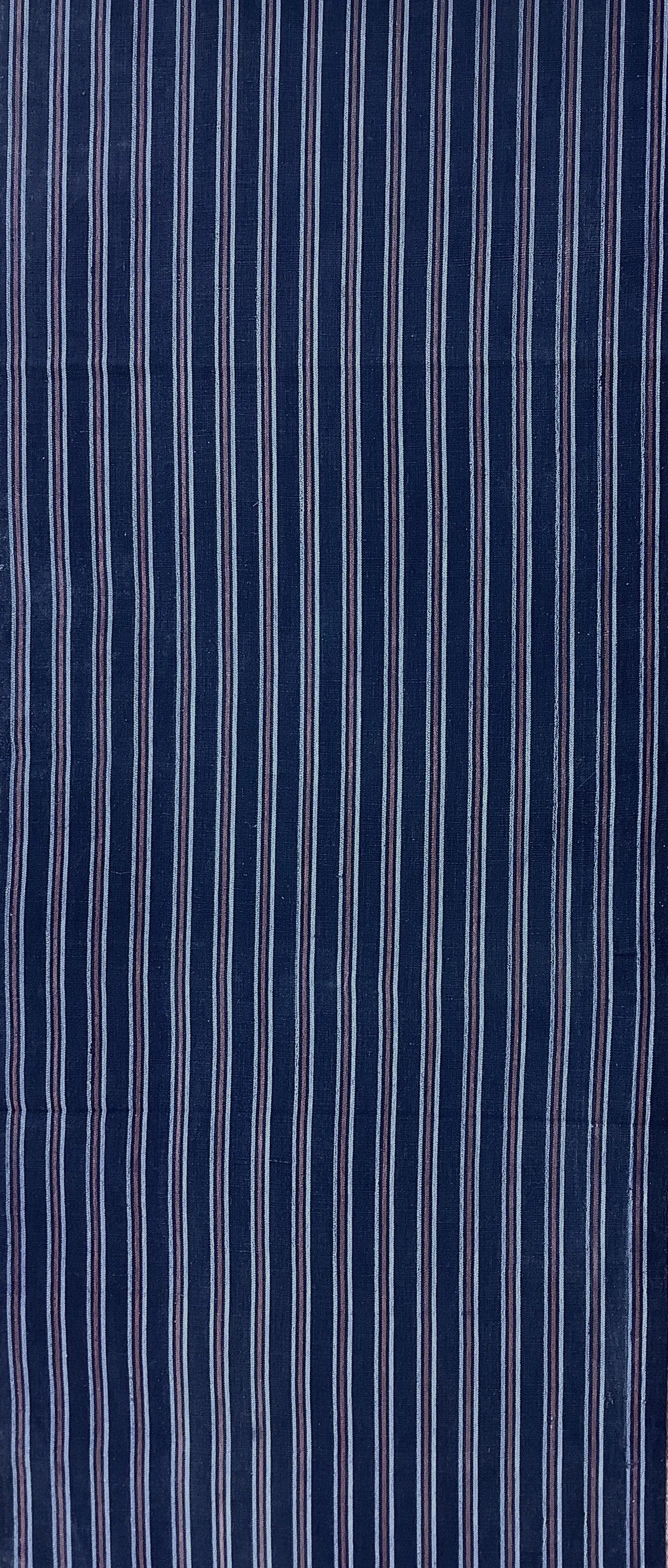 7392: 1930s-50s Japanese Striped Cotton Fabric, Piece 41in.(AraiHari)