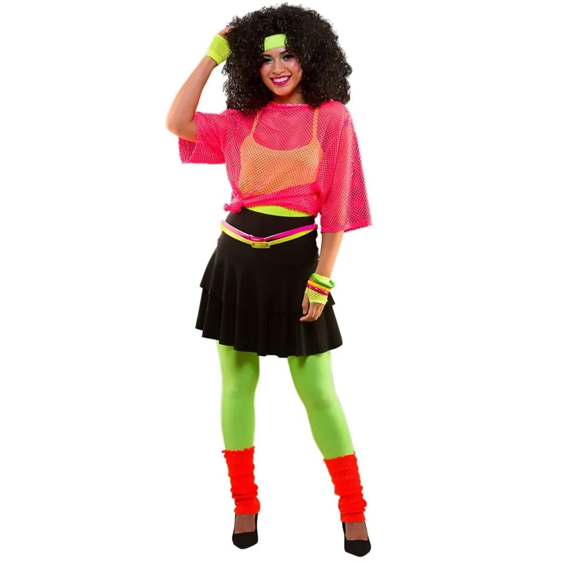 80s Ra Ra Skirt Fancy Dress Costume Halloween Dance Disco