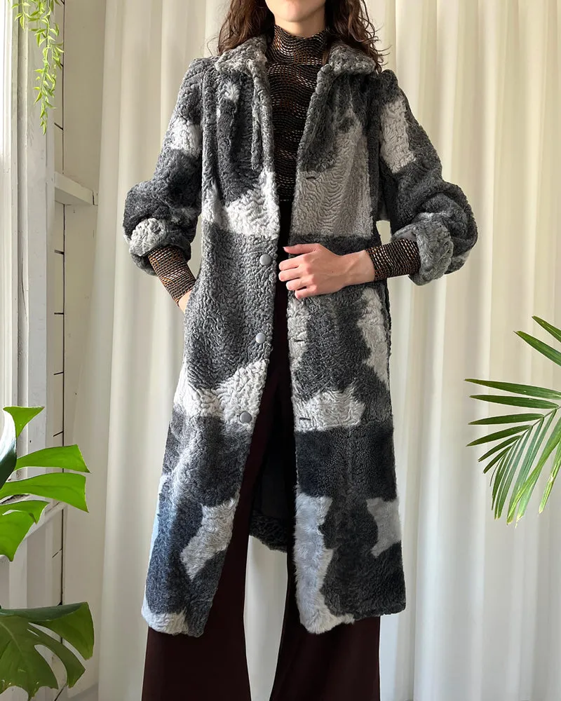 80s Reversible Persian Lamb Coat | S-M