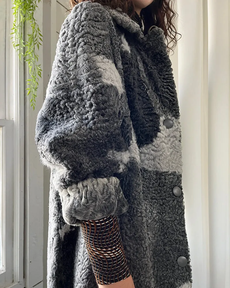 80s Reversible Persian Lamb Coat | S-M