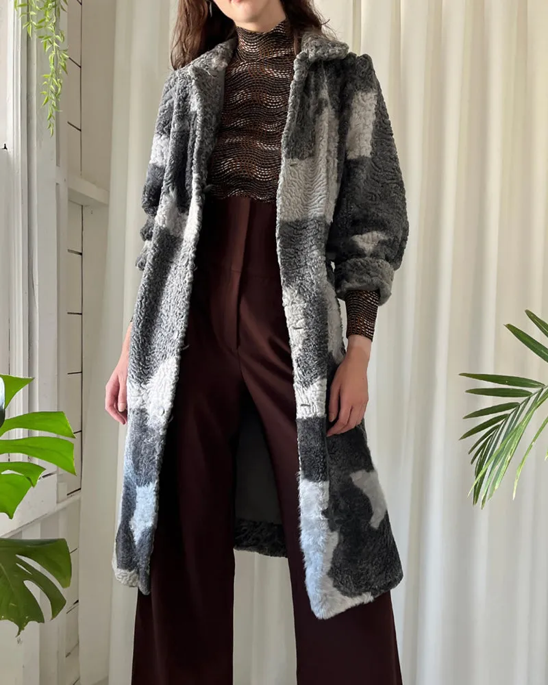 80s Reversible Persian Lamb Coat | S-M