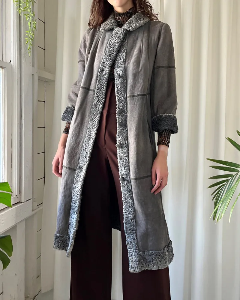 80s Reversible Persian Lamb Coat | S-M