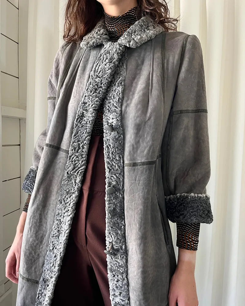 80s Reversible Persian Lamb Coat | S-M