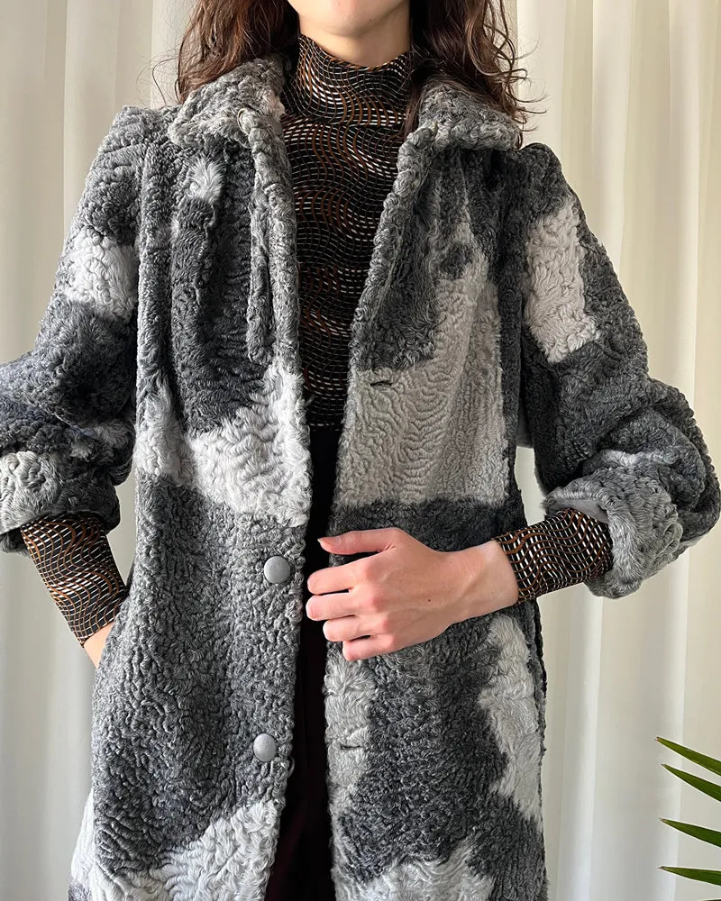 80s Reversible Persian Lamb Coat | S-M