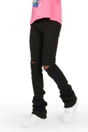 Aali Black Super Stacked Flare Jean