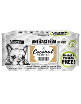 Absorb Plus AntiBacterial Pet Wipes 80pcs (Coconut)