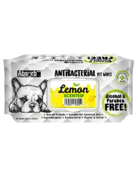 Absorb Plus AntiBacterial Pet Wipes 80pcs (Lemon)