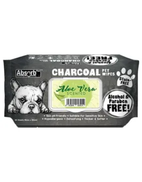 Absorb Plus Charcoal Pet Wipes 80pcs (Aloe Vera)