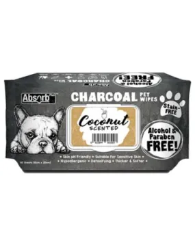 Absorb Plus Charcoal Pet Wipes 80pcs (Coconut)