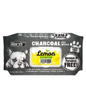 Absorb Plus Charcoal Pet Wipes 80pcs (Lemon)