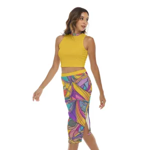 Abstract Urbania Tank Top & Split High Women's Skirt Set