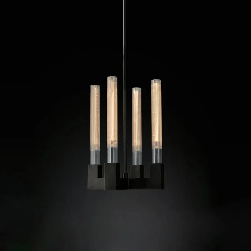 Akolia Cannele Retro Vintage American E14 Black Chandelier