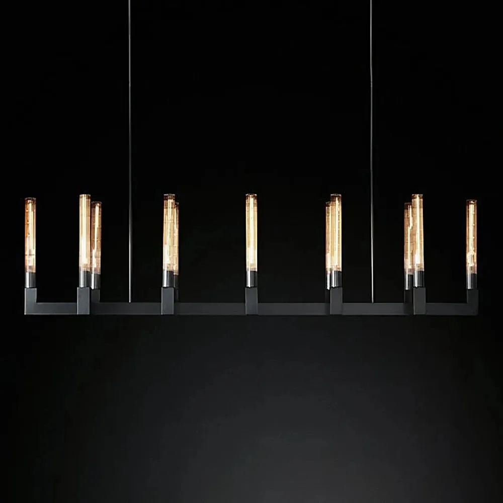 Akolia Cannele Retro Vintage American E14 Black Chandelier