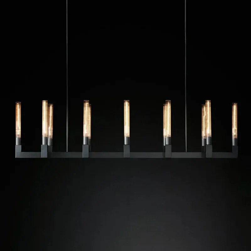 Akolia Cannele Retro Vintage American E14 Black Chandelier