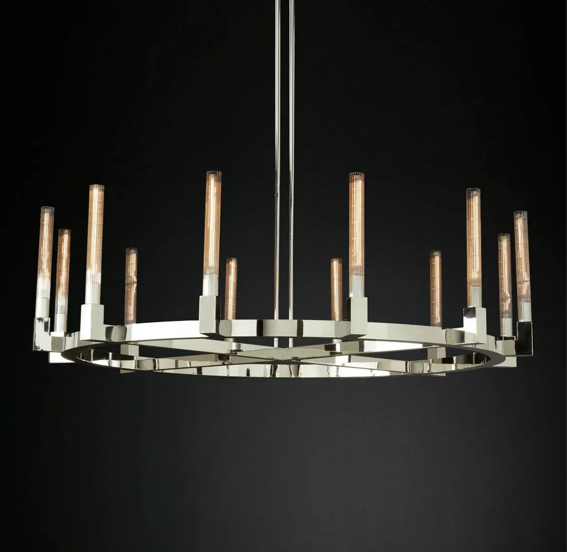 Akolia Cannele Retro Vintage American E14 Black Chandelier