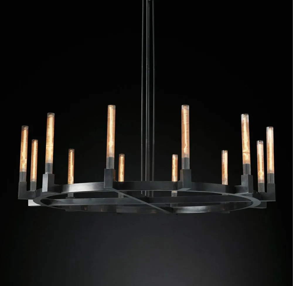 Akolia Cannele Retro Vintage American E14 Black Chandelier