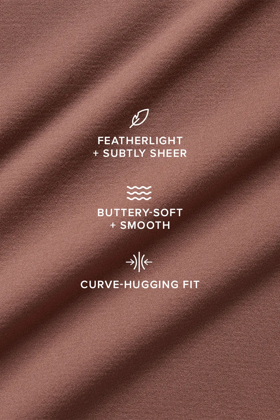 Asymmetric Sheer Glow Long Sleeve - Chestnut