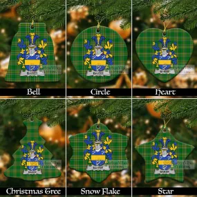 Baker Irish Clan Tartan Christmas Ceramic Ornament with Coat of Arms