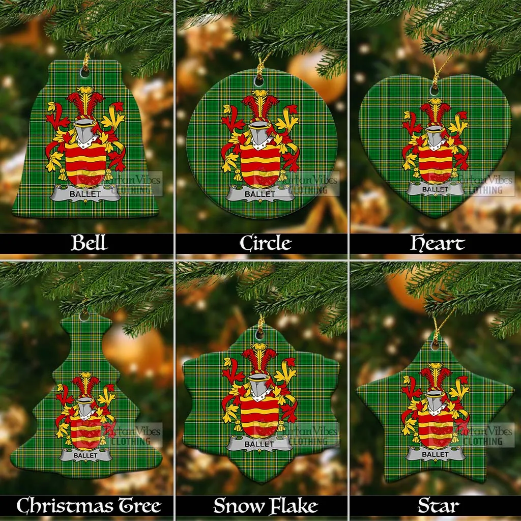 Ballet Irish Clan Tartan Christmas Ceramic Ornament with Coat of Arms