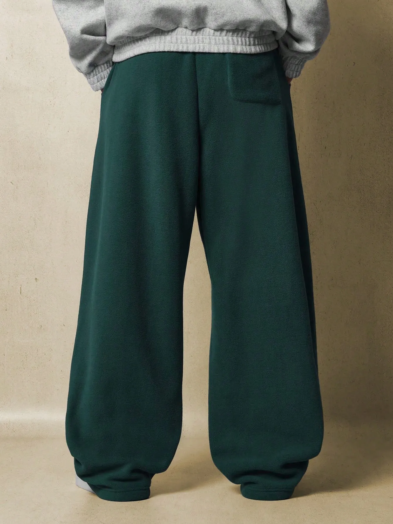 Balloon Fit Borg Sweatpants With Drawstrings