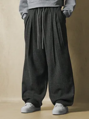 Balloon Fit Knit Heavyweight Pleated Sweatpants