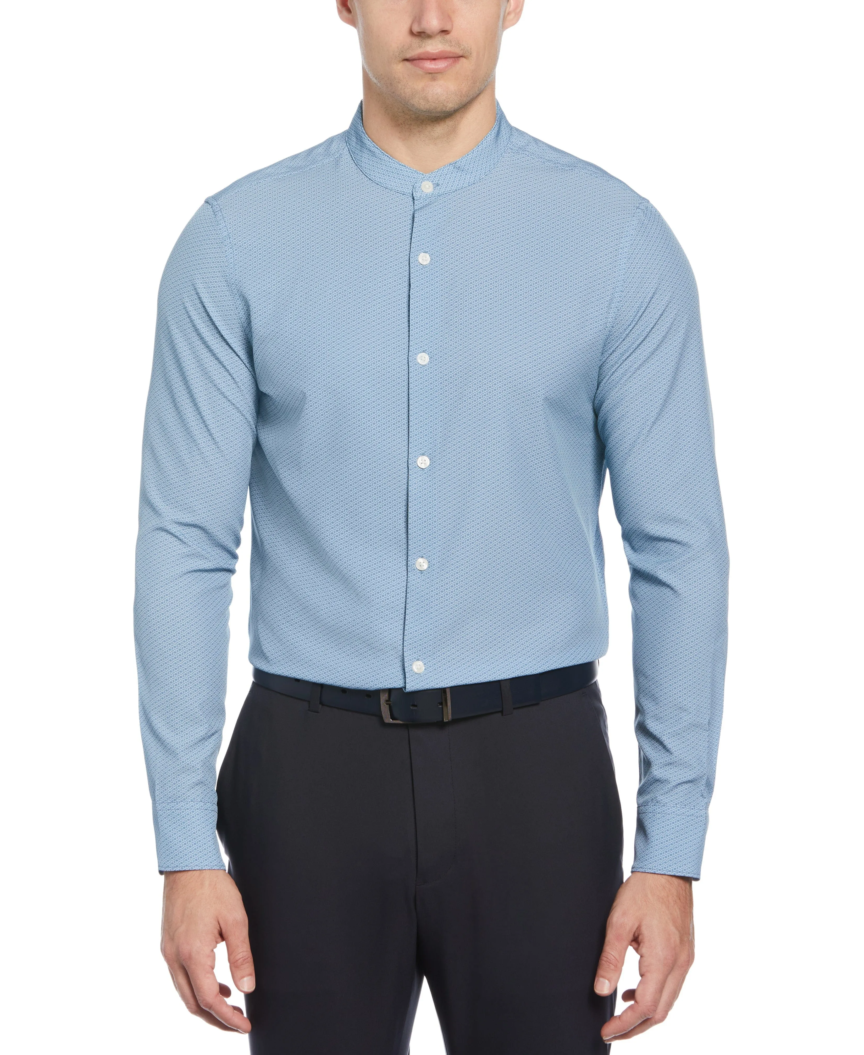 Banded Collar Total Stretch Geo Link Shirt