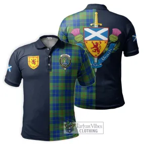 Barclay Hunting Ancient Tartan Polo Shirt Alba with Scottish Lion Royal Arm Half Style