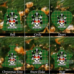 Bateson Irish Clan Tartan Christmas Ceramic Ornament with Coat of Arms