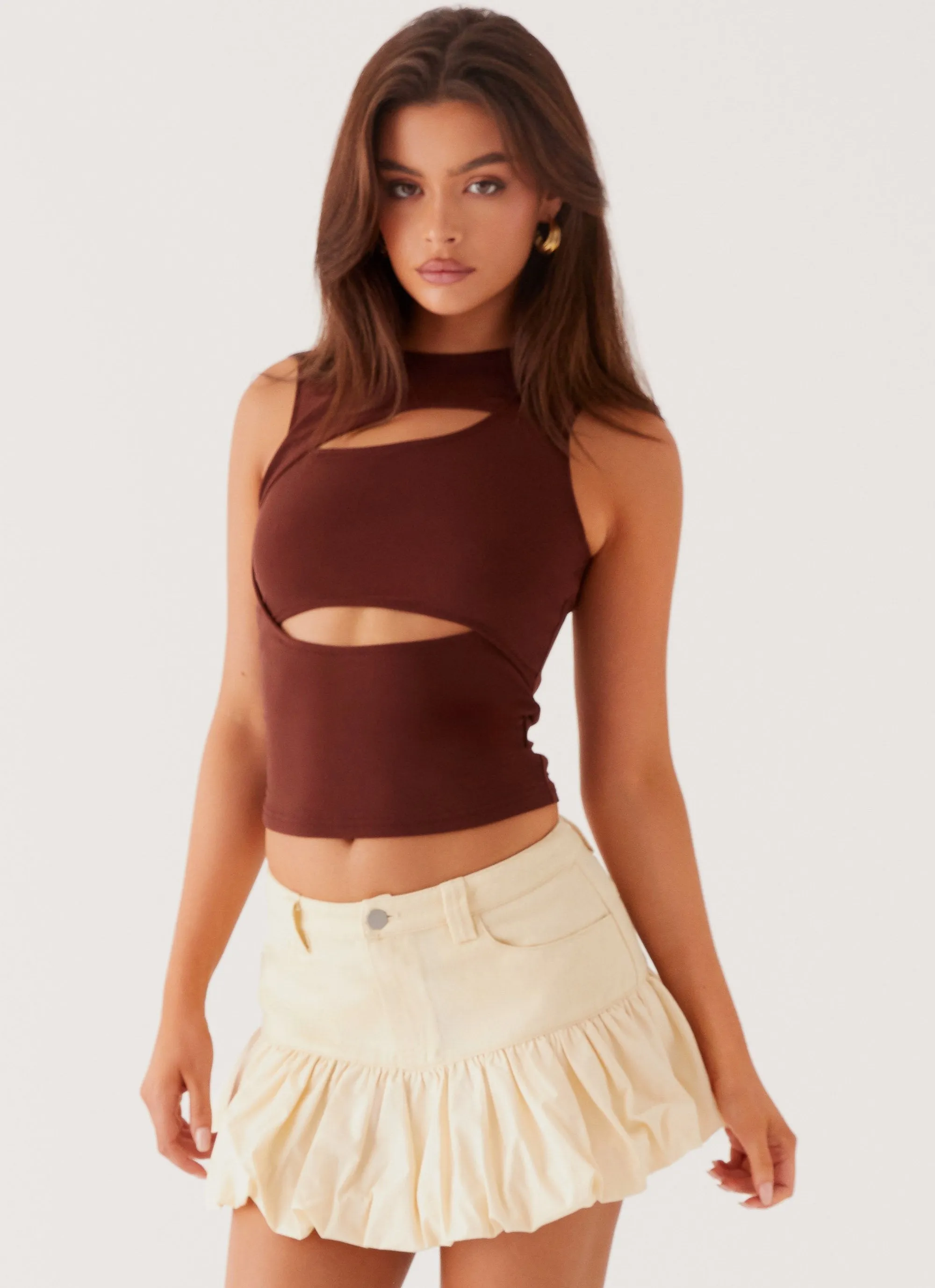 Beyond Cut Out Mesh Top - Hazel Bloom