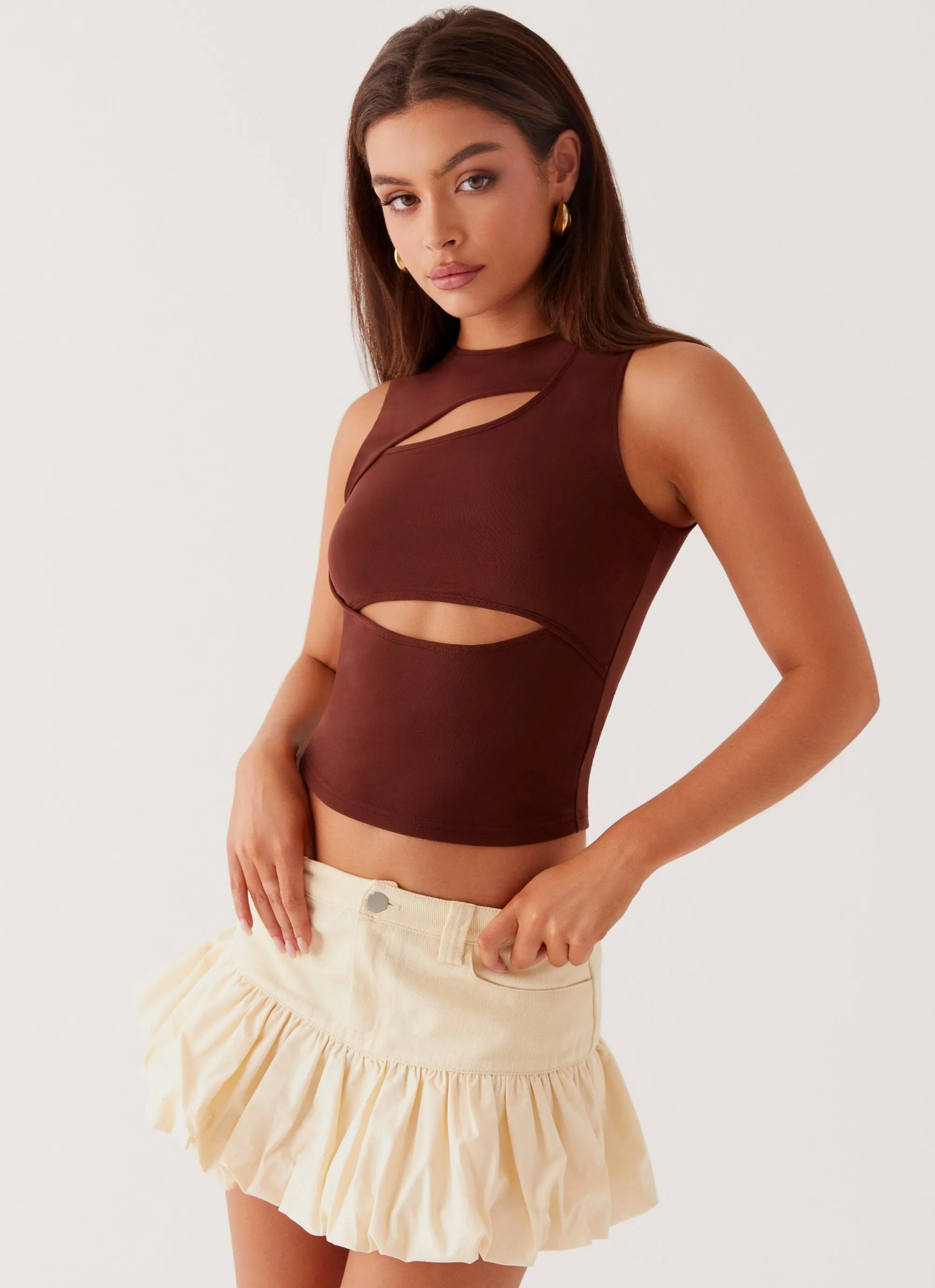 Beyond Cut Out Mesh Top - Hazel Bloom