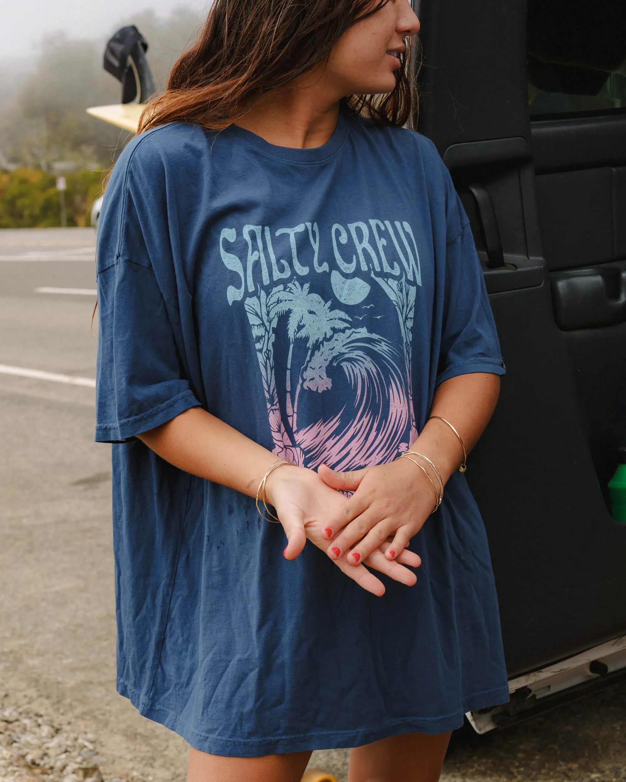 Big Wave Cover Up Tee - Denim