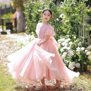 Birthday Banquet Princess Dress Girls Evening Dress High-End Children's Children's Small Host's Dress Costume for Piano Performance Summer