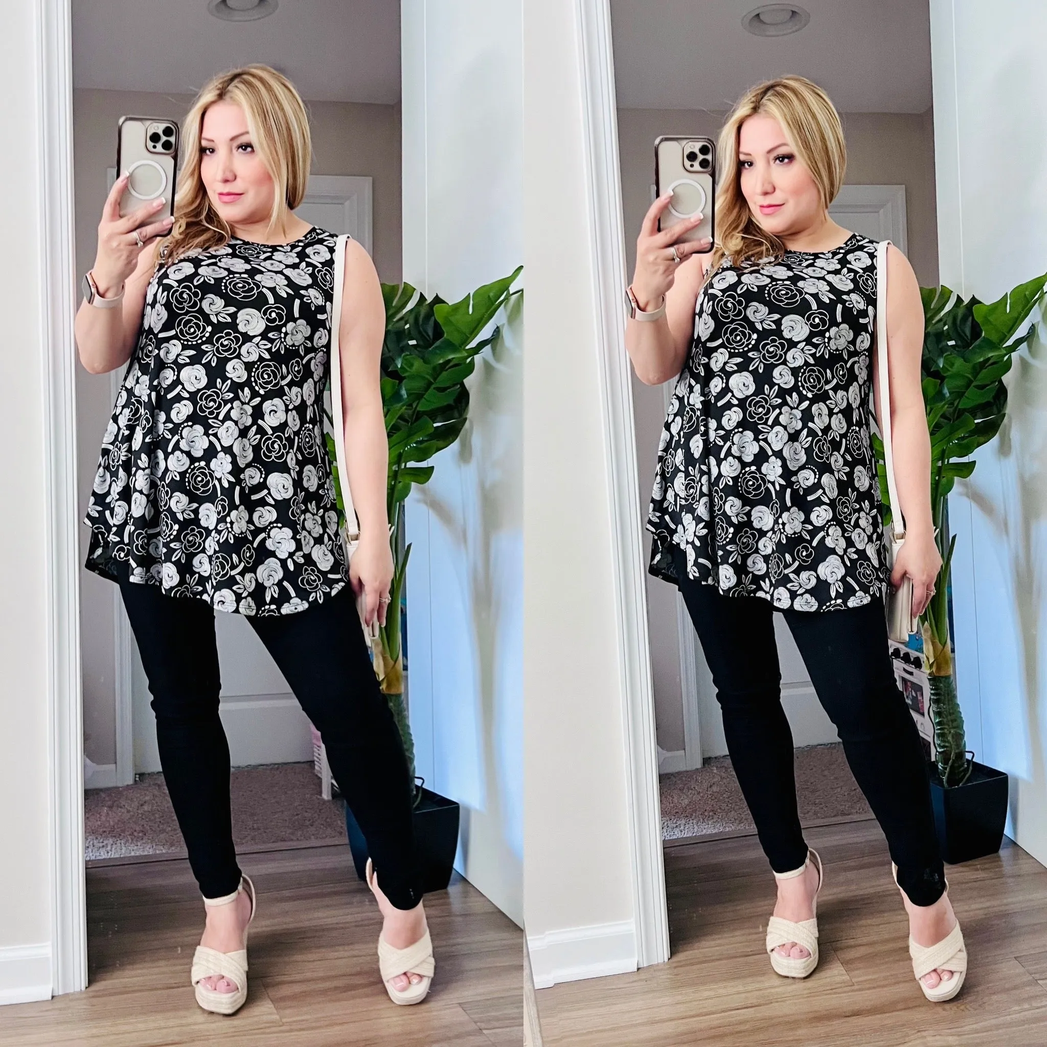 Black & Ivory Floral Top