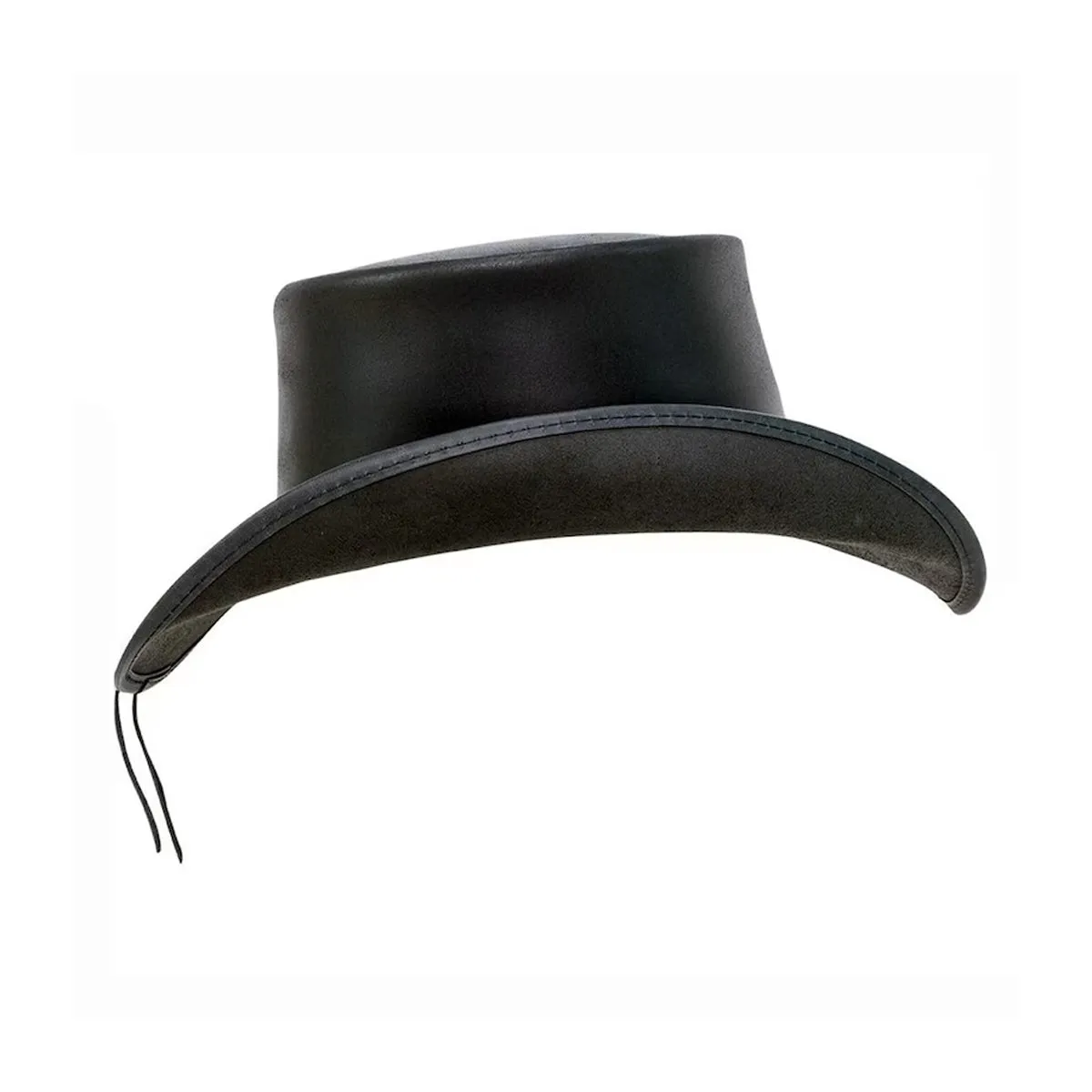 Black Pale Buffalo Band Smokey Shaded Leather Top Hat