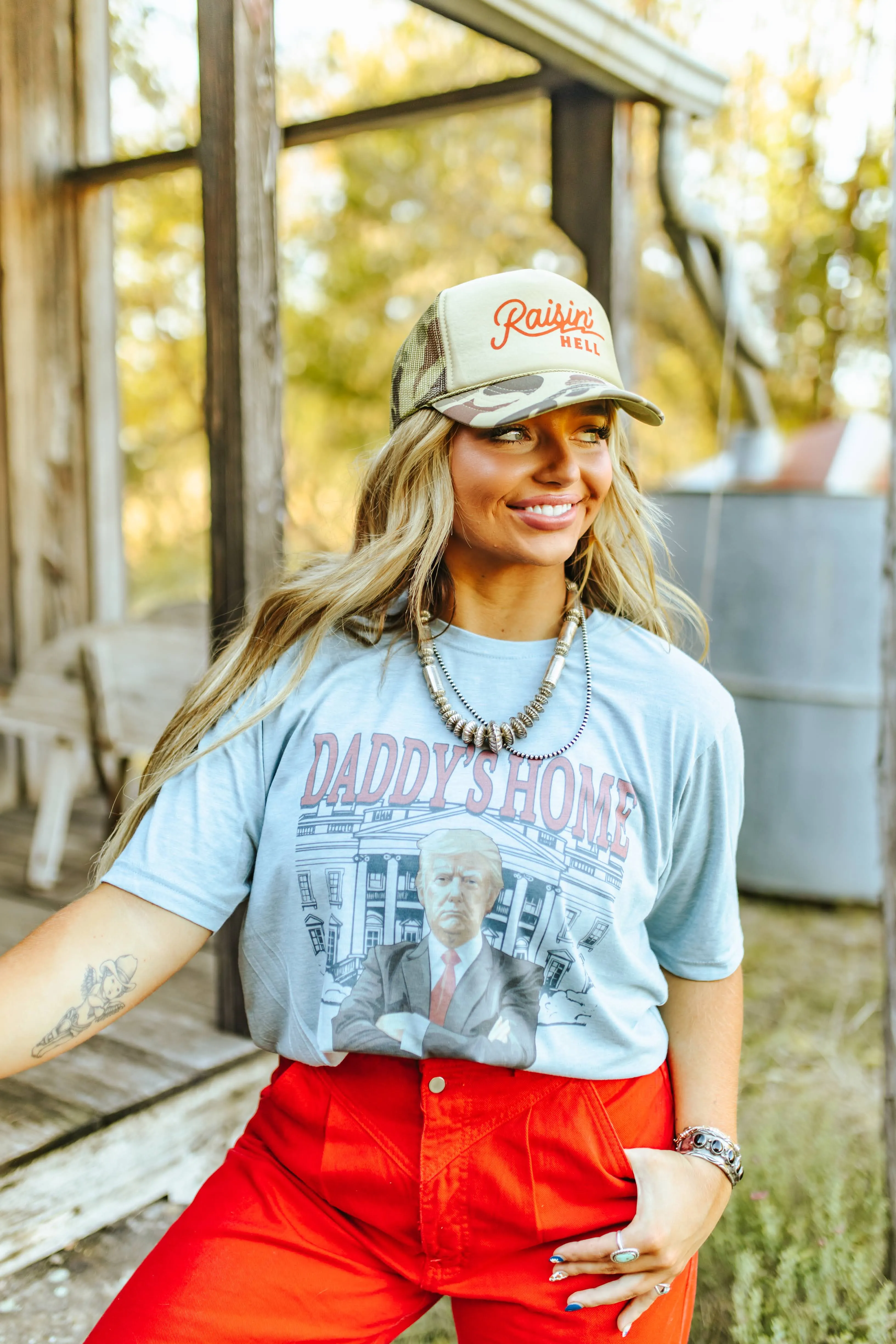 Blue Daddys Home Trump Graphic Tee