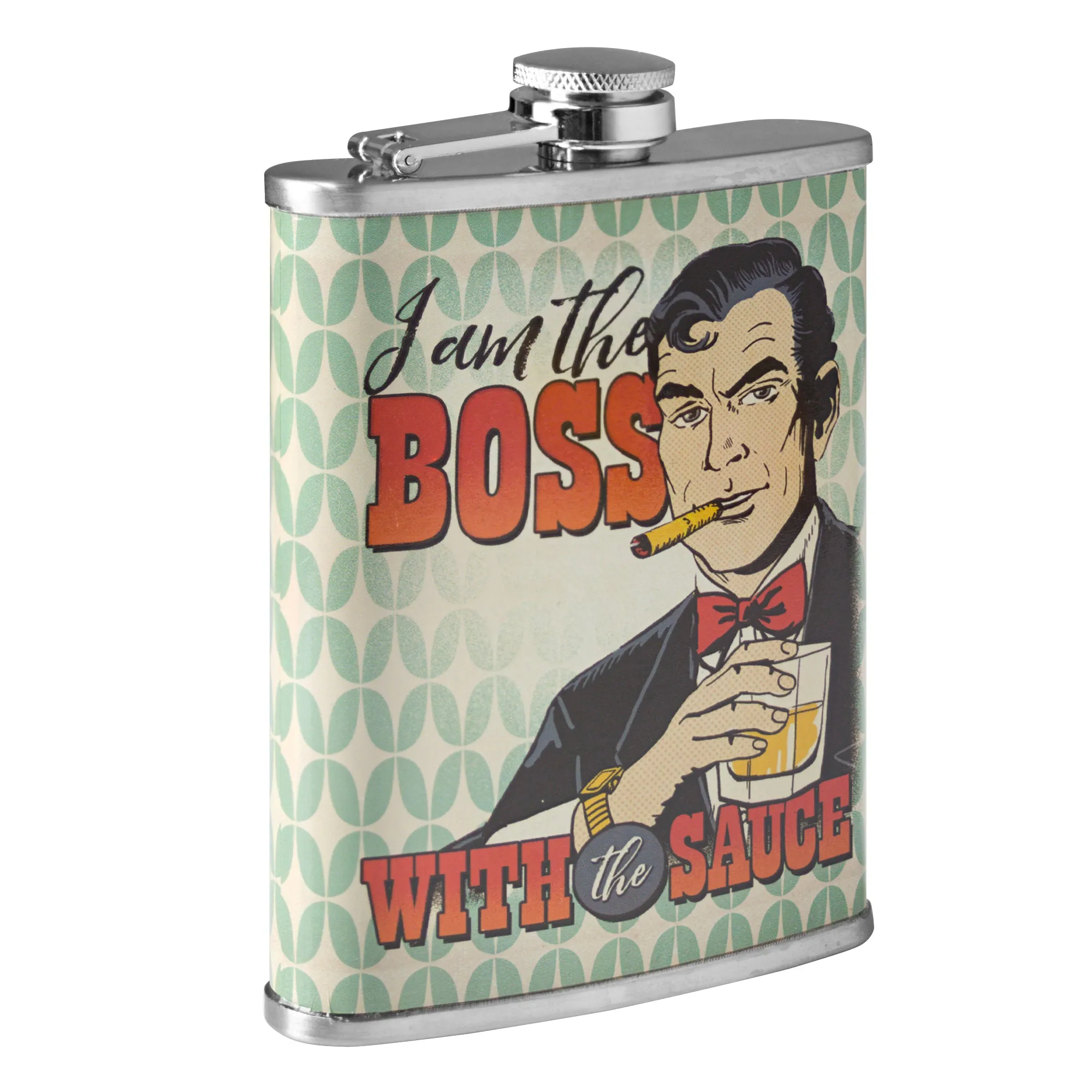 Boss with the Sauce Stainless Steel 8 oz Liquor Flask