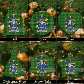 Brinkley Irish Clan Tartan Christmas Ceramic Ornament with Coat of Arms