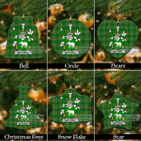 Butcher Irish Clan Tartan Christmas Ceramic Ornament with Coat of Arms