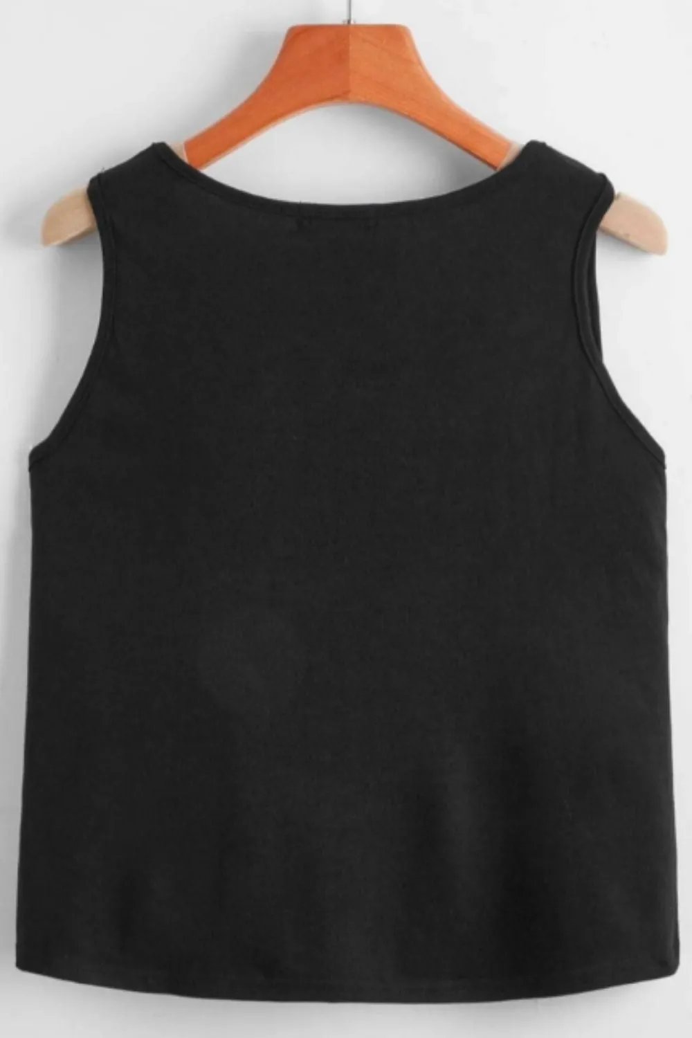 Button Front Knotted Tank Top