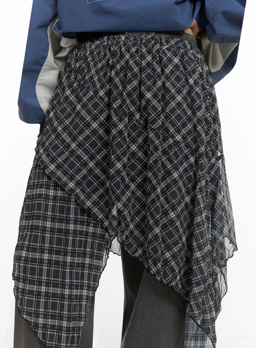 Checkered Layered Skirt IO409